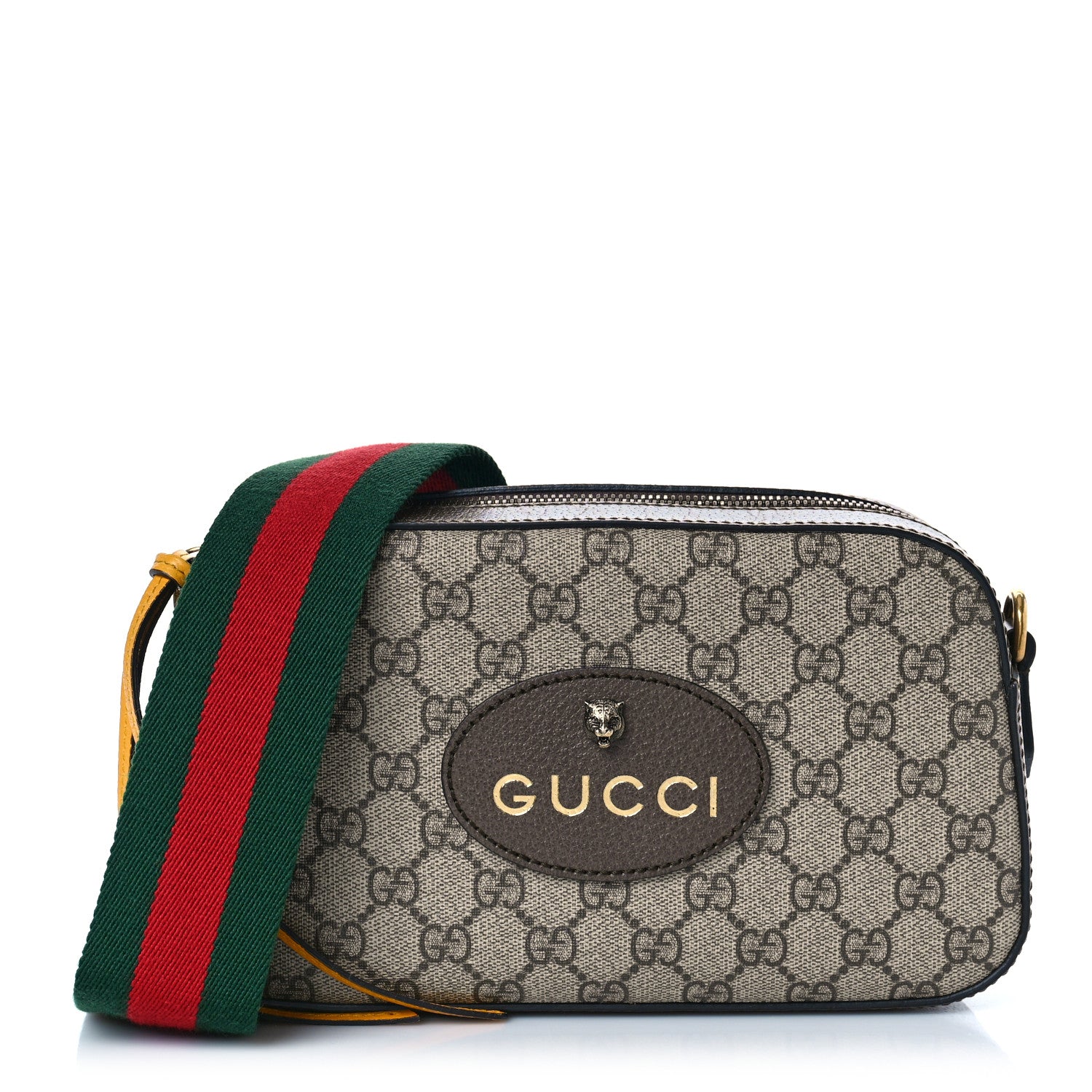 Gucci GG Supreme Monogram Web Neo Vintage Shoulder Bag Beige New Acero Crop 1 of 10