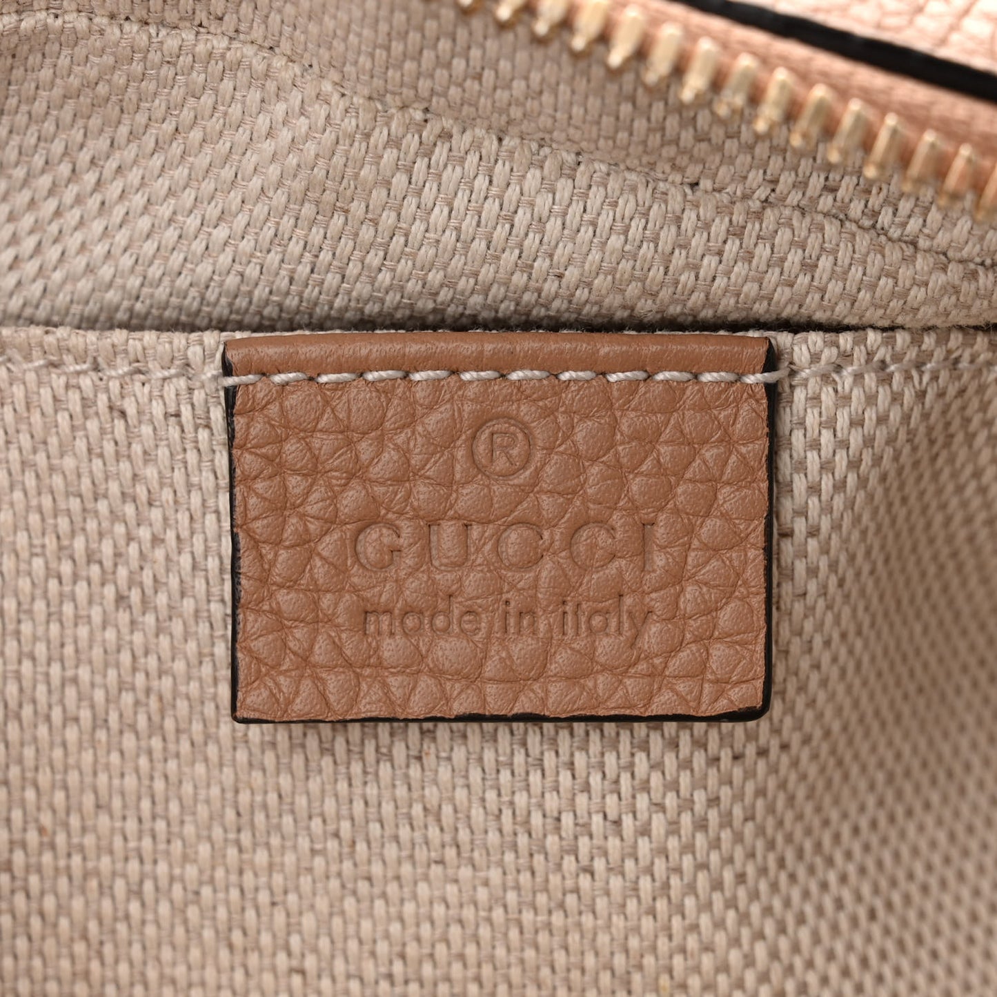 Pebbled Calfskin Small Soho Disco Bag Camelia