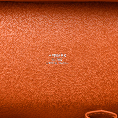Hermes Taurillon Clemence Jypsiere 28 Orange 6 of 10