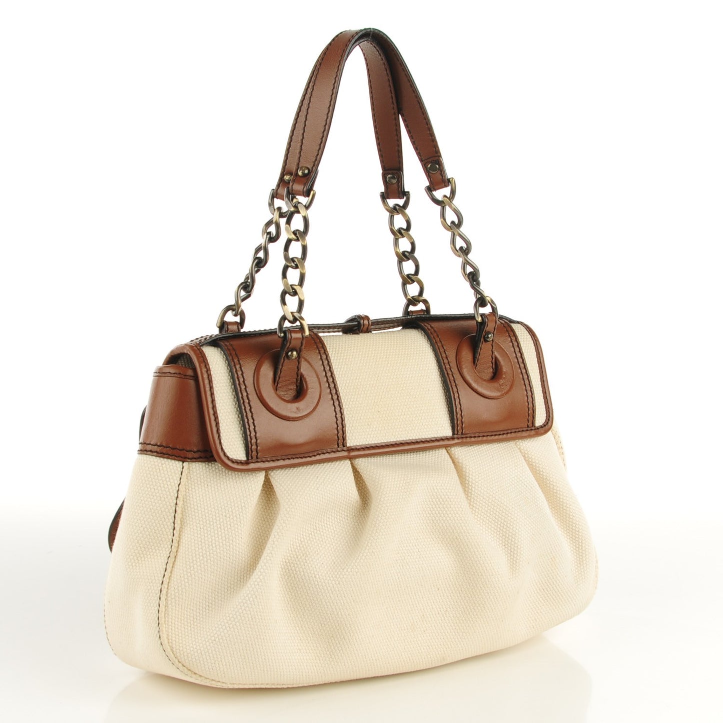 Toile Calfskin B Bag Beige Tan