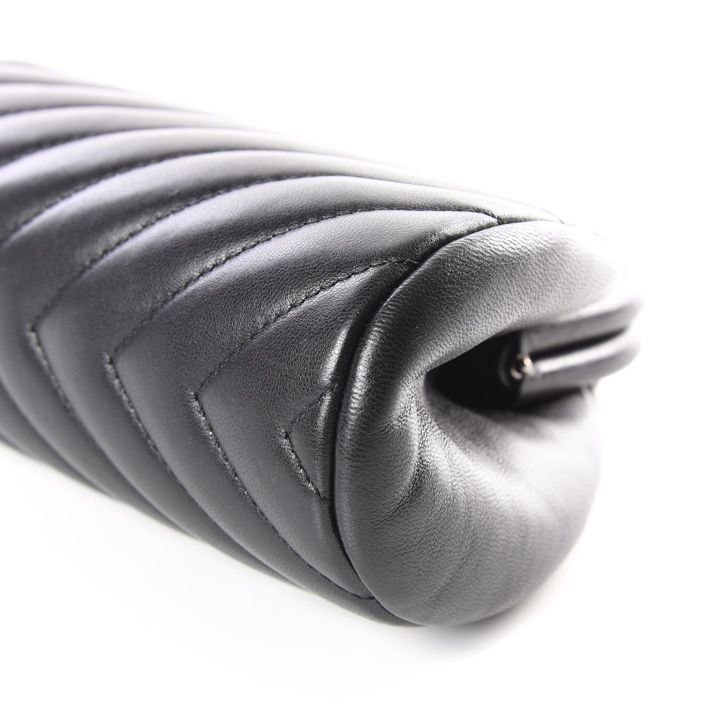 Lambskin Chevron Quilted Timeless Clutch Black