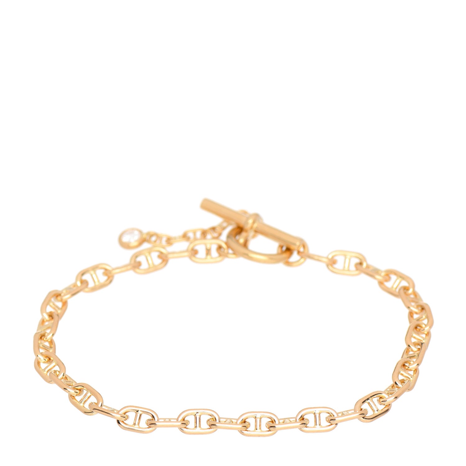 Hermes 18K Yellow Gold Diamond Chaine d'Ancre Enchainee Bracelet SH 3 of 5