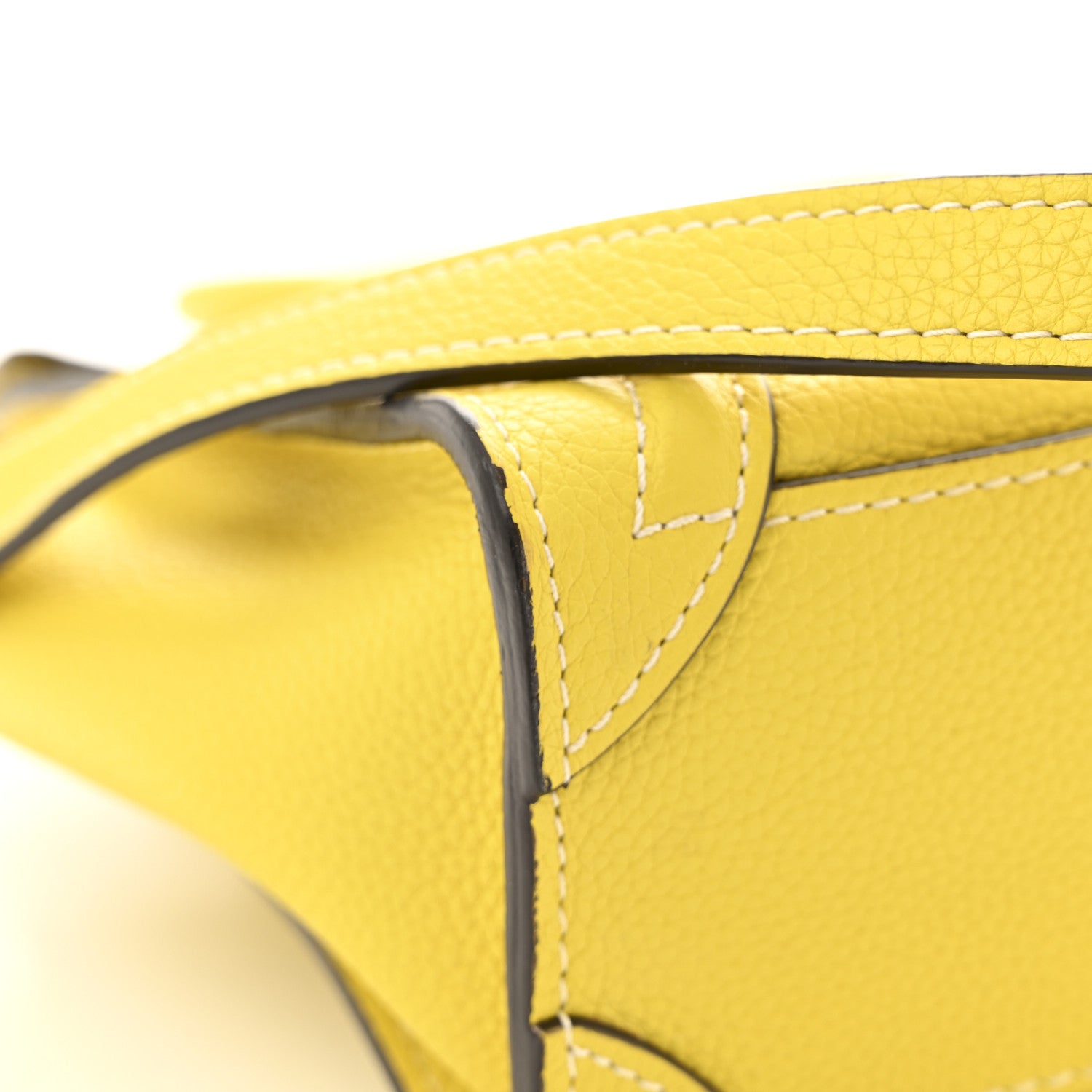 Celine Drummed Calfskin Nano Luggage Citron 14 of 15