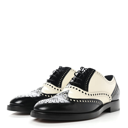 Christian Dior Calfskin Diorunit Oxford Flats 39 Black White 3 of 12