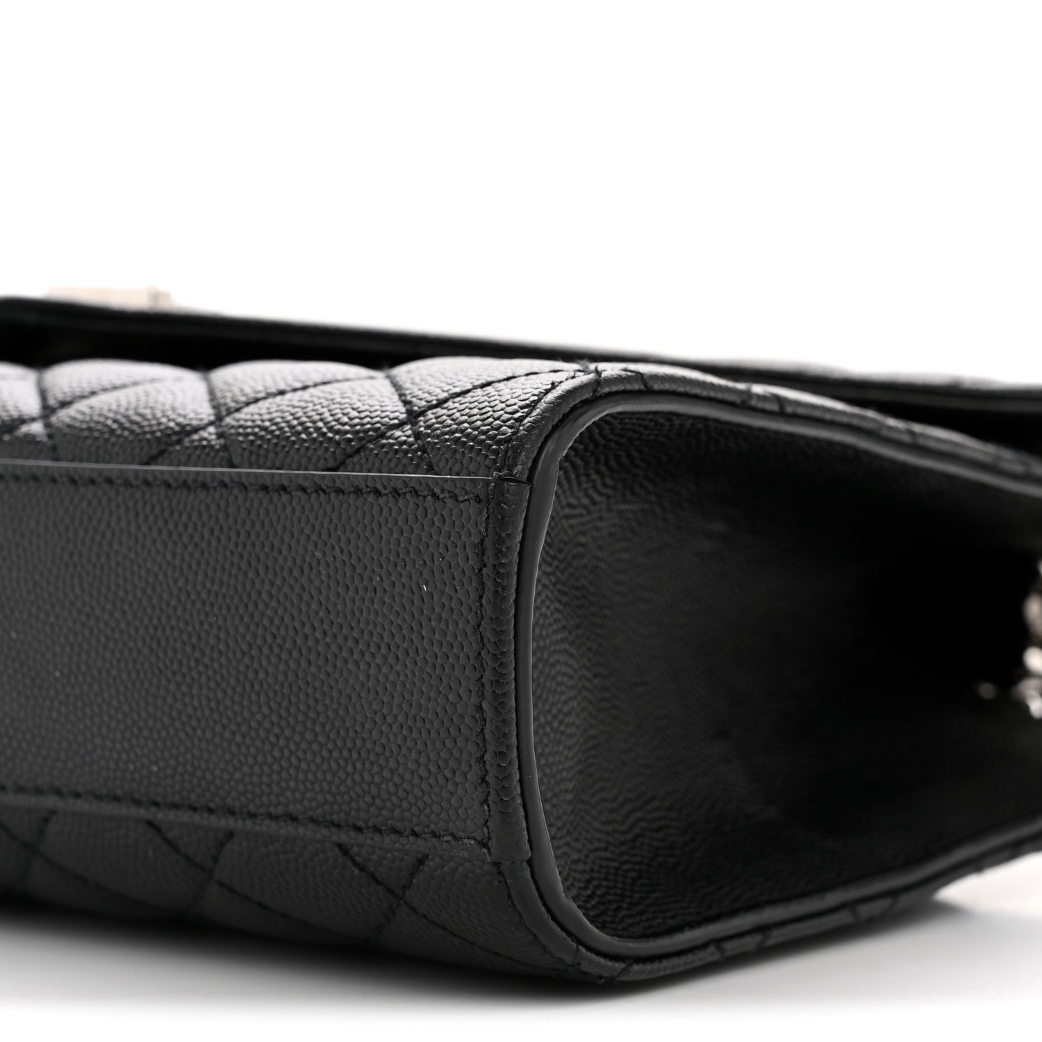 Saint Laurent Grain De Poudre Textured Mixed Matelasse Triquilt Medium Monogram Satchel Black 10 of 12