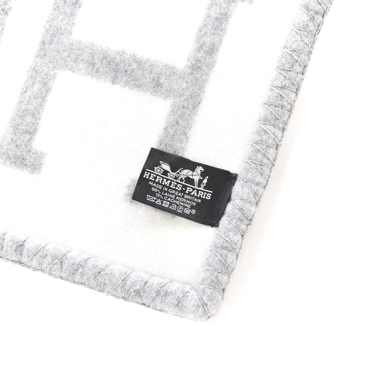 Wool Cashmere Avalon III Blanket Ecru Gris Clair