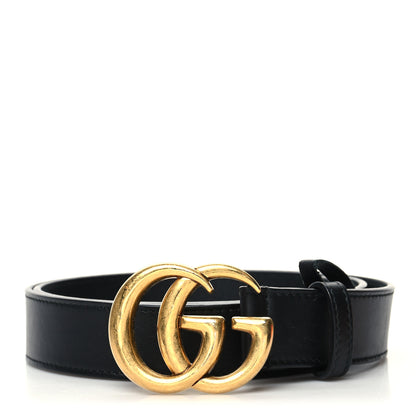 Gucci Calfskin Double G 20mm Belt 90 36 Black 1 of 5