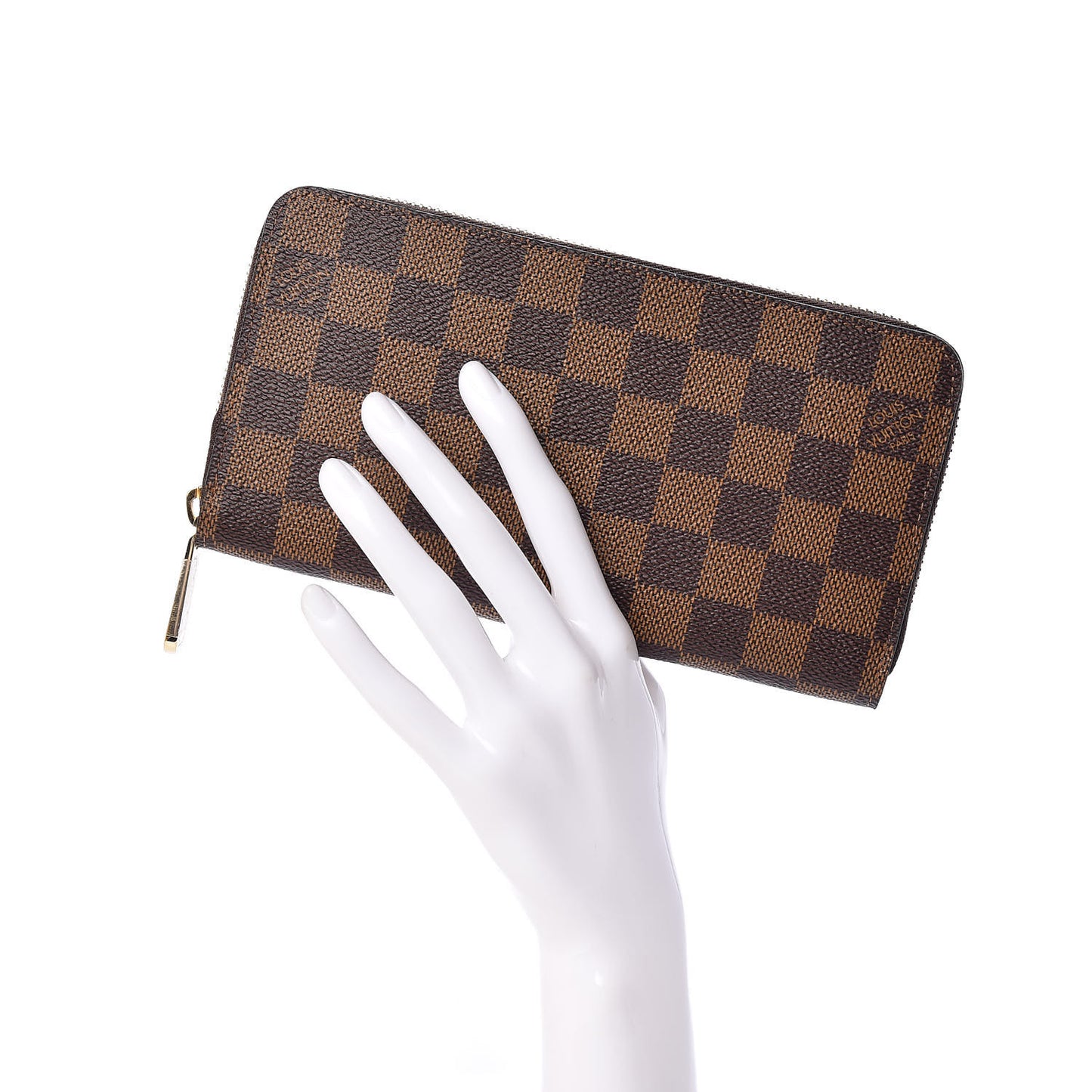 Damier Ebene Zippy Wallet Rose Ballerine