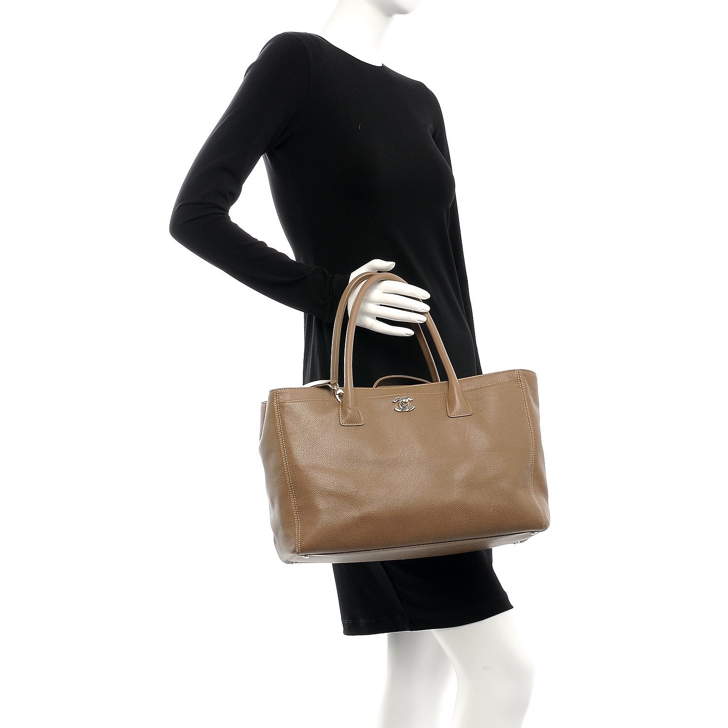 Chanel Calfskin Cerf Executive Shopper Tote Beige 3 of 9