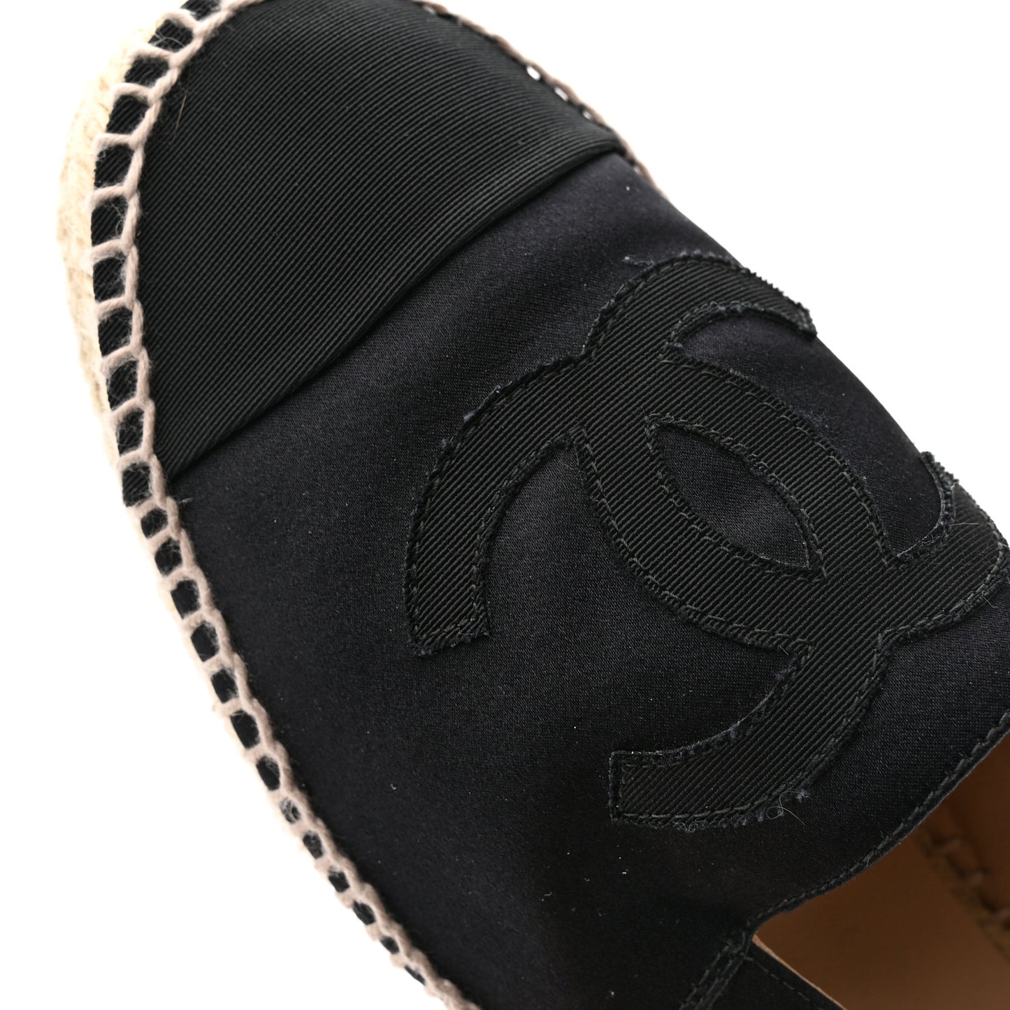 Satin Grosgrain Espadrilles 39 Black