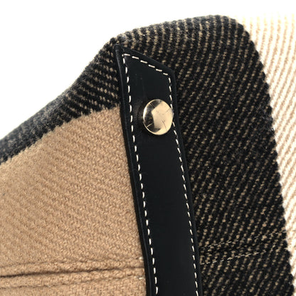 Burberry Calfskin Wool Cashmere Vintage Check Medium Society Tote Archive Beige 10 of 11