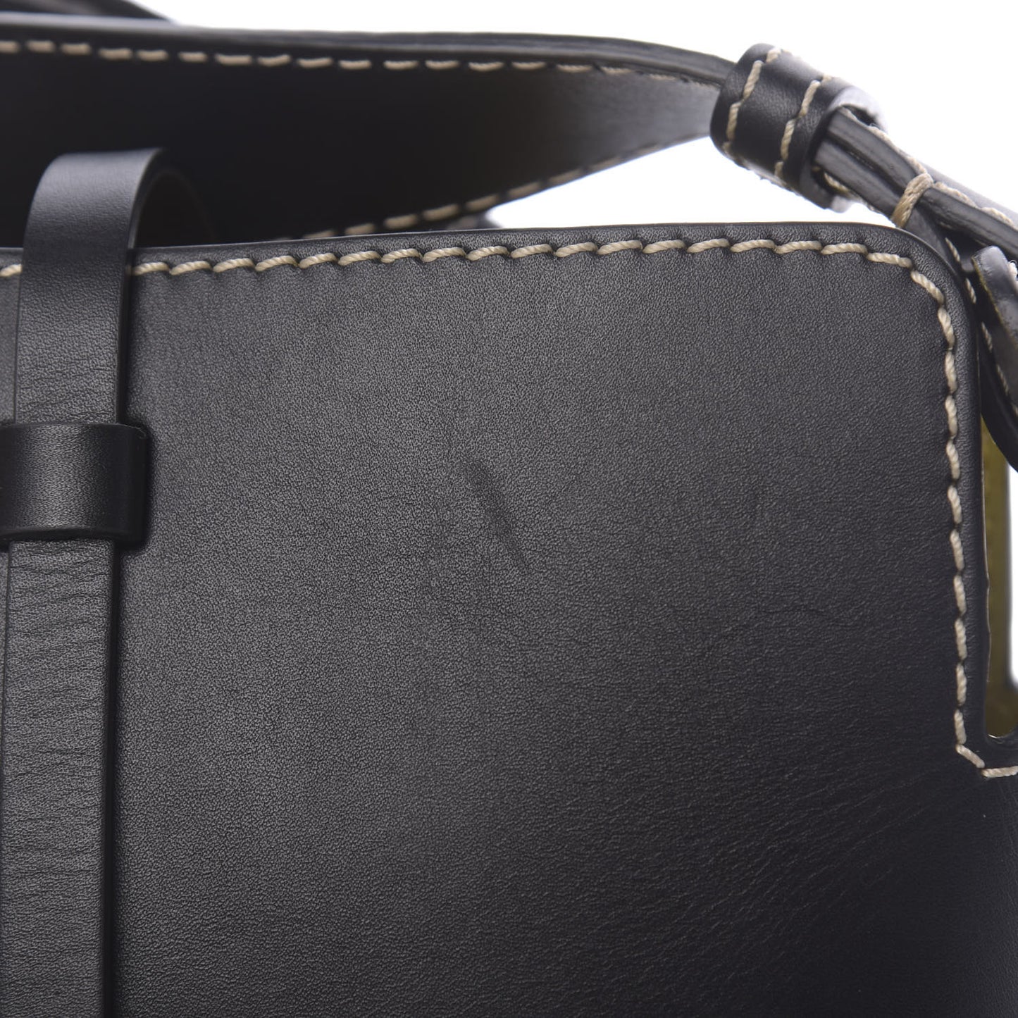 Calfskin Grommet Mini Bucket Bag Black