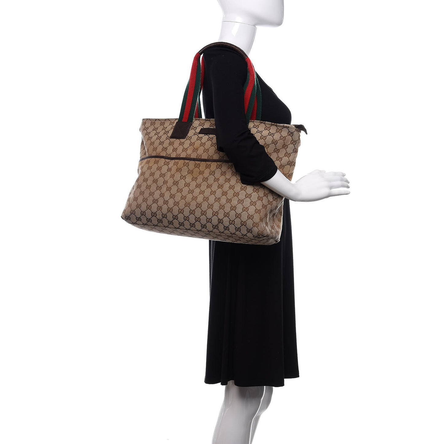 Monogram Web Large Diaper Tote Brown