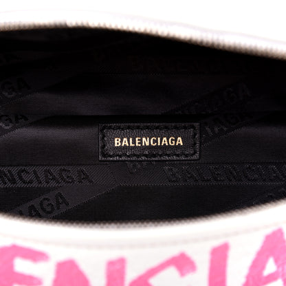 Balenciaga Agneau Arena Graffiti All Over XXS Souvenir Belt Bag White Multicolor 8 of 9