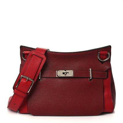 Hermes Taurillon Clemence Bi-Color Jypsiere 31 Rouge H Rouge Casaque 1 of 9