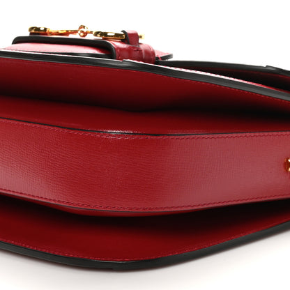 Gucci GG Supreme Monogram Azalea Calfskin Horsebit 1955 Shoulder Bag Beige Ebony New Cherry Red 10 of 10