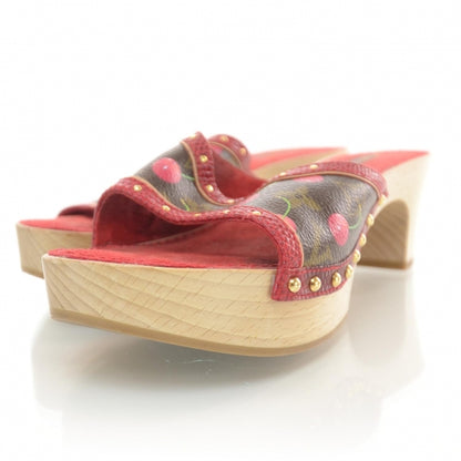 Louis Vuitton Canvas Wood Monogram Cerises Clogs Red 38.5 2 of 6