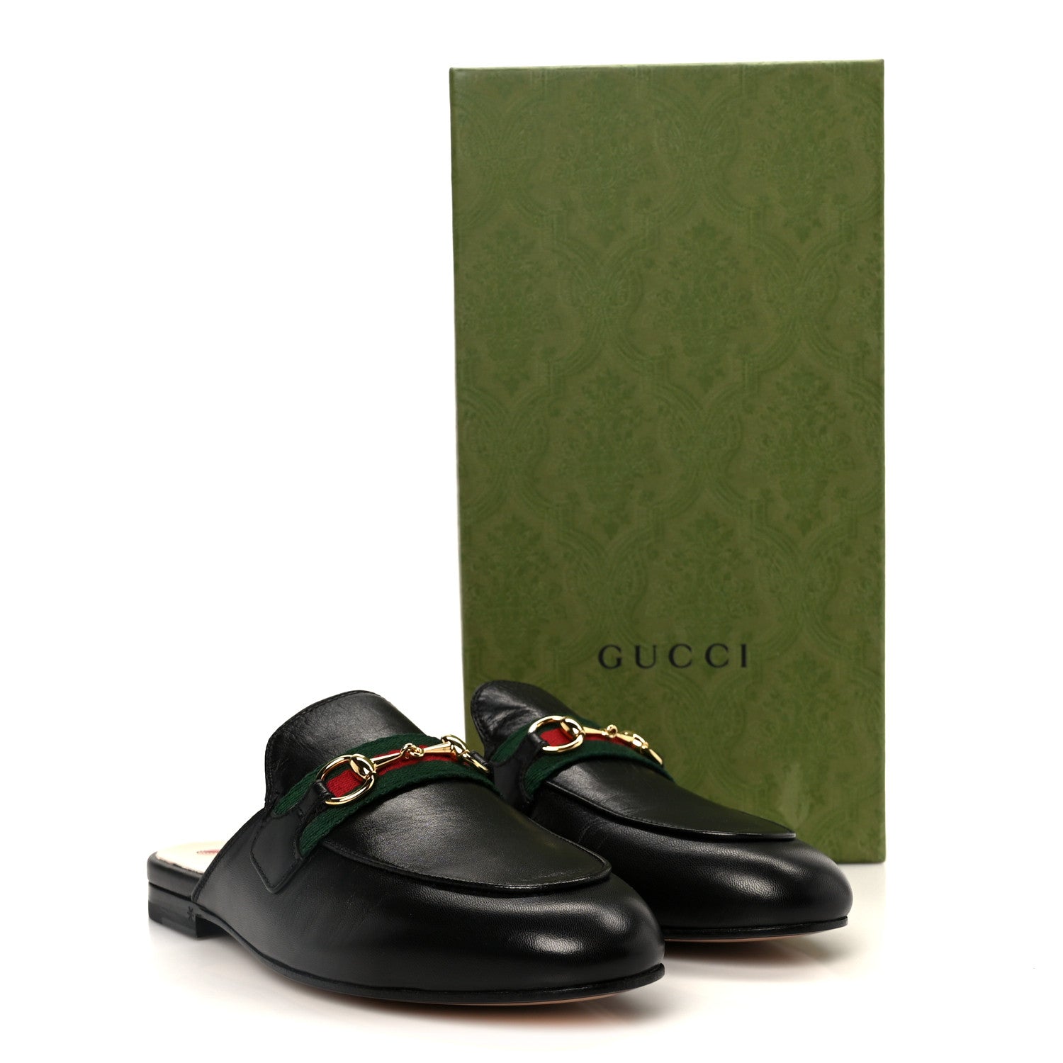 Gucci Malaga Kid Web Womens Princetown Slippers 37 Black 10 of 10