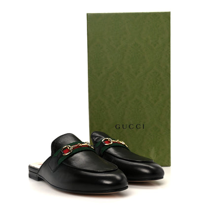 Gucci Malaga Kid Web Womens Princetown Slippers 37 Black 10 of 10