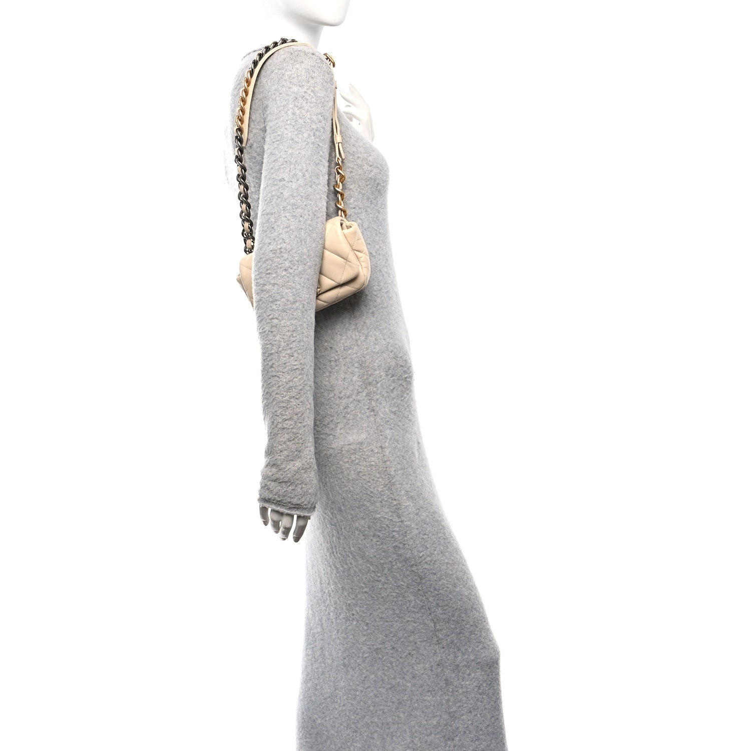 Chanel Goatskin Quilted 19 Waist Bag Light Beige 1834218