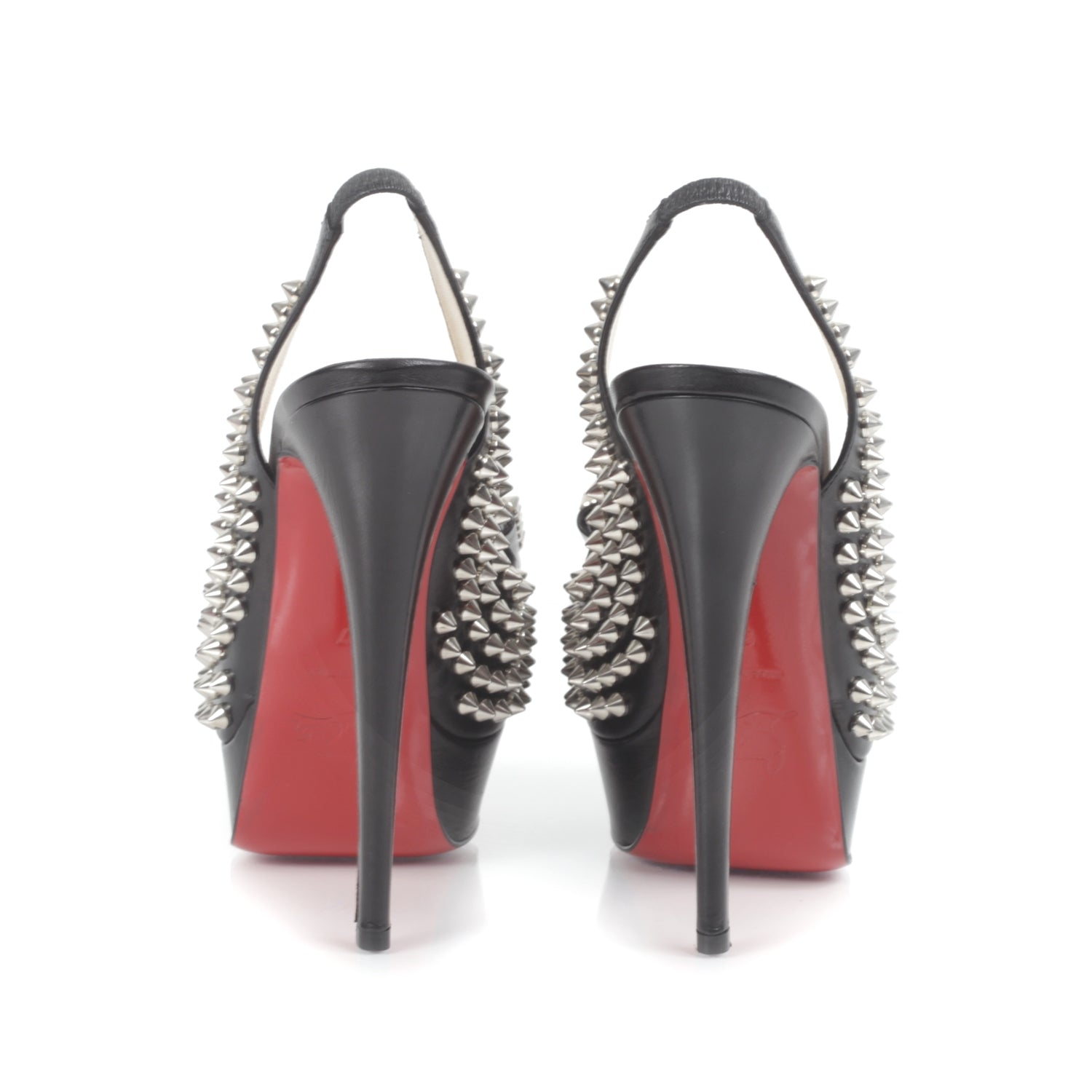 Christian Louboutin Clou Noeud 150 Studded Slingback Pumps 37 Black 3 of 7