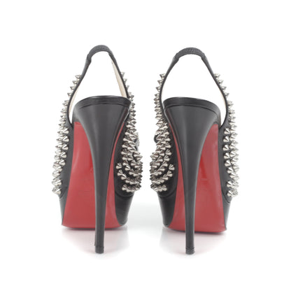 Christian Louboutin Clou Noeud 150 Studded Slingback Pumps 37 Black 3 of 7