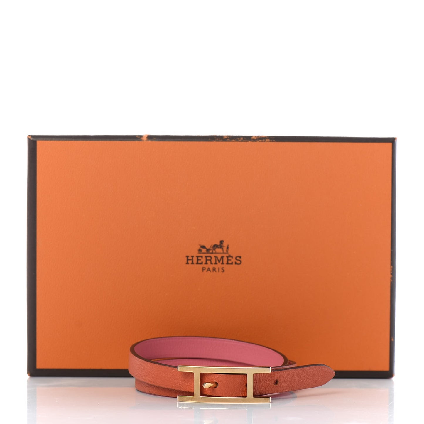 Swift Behapi Double Tour Reversible Bracelet Rose Azalee Orange Poppy