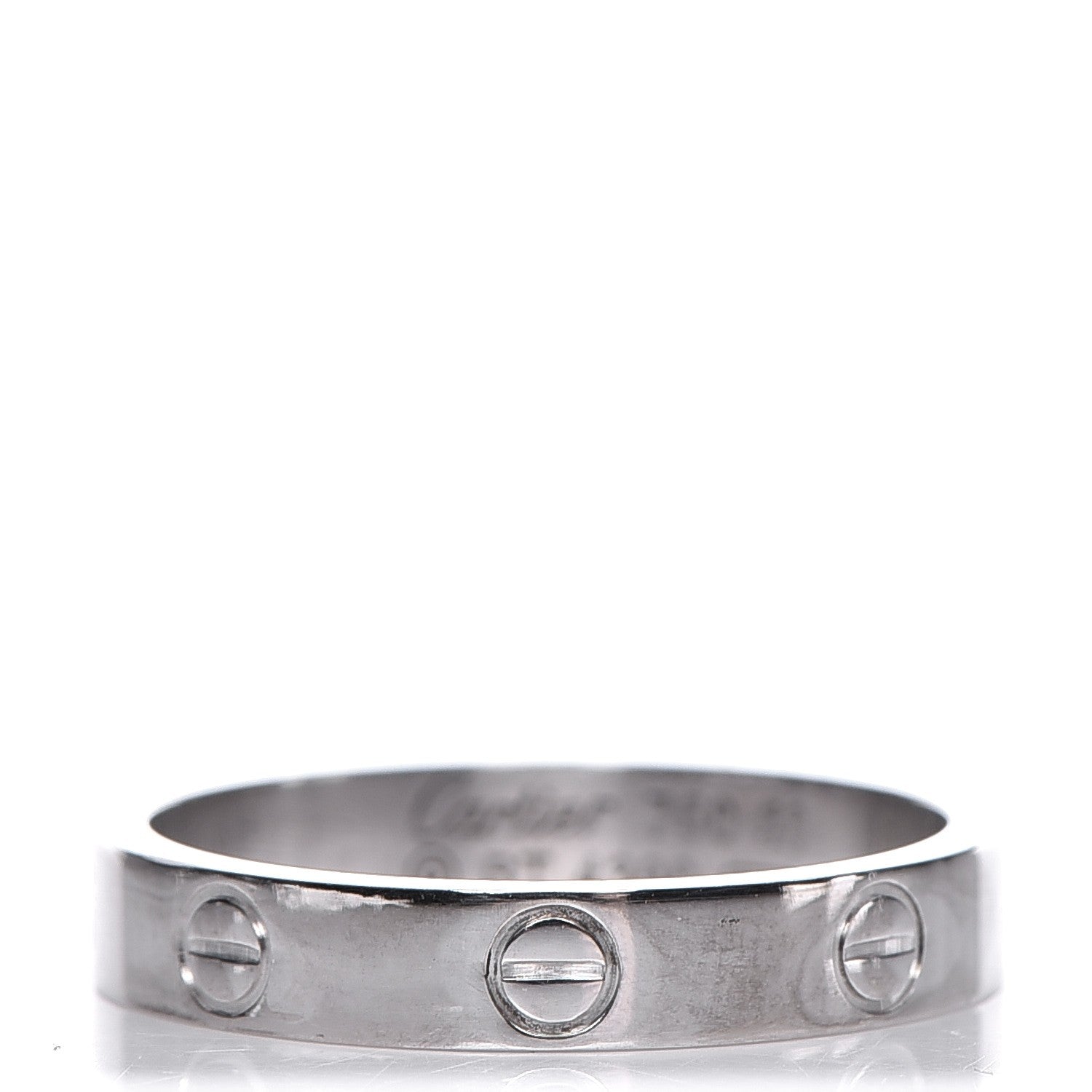 Cartier 18K White Gold 4mm LOVE Wedding Band Ring 56 7.5 1 of 6