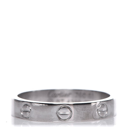 Cartier 18K White Gold 4mm LOVE Wedding Band Ring 56 7.5 1 of 6