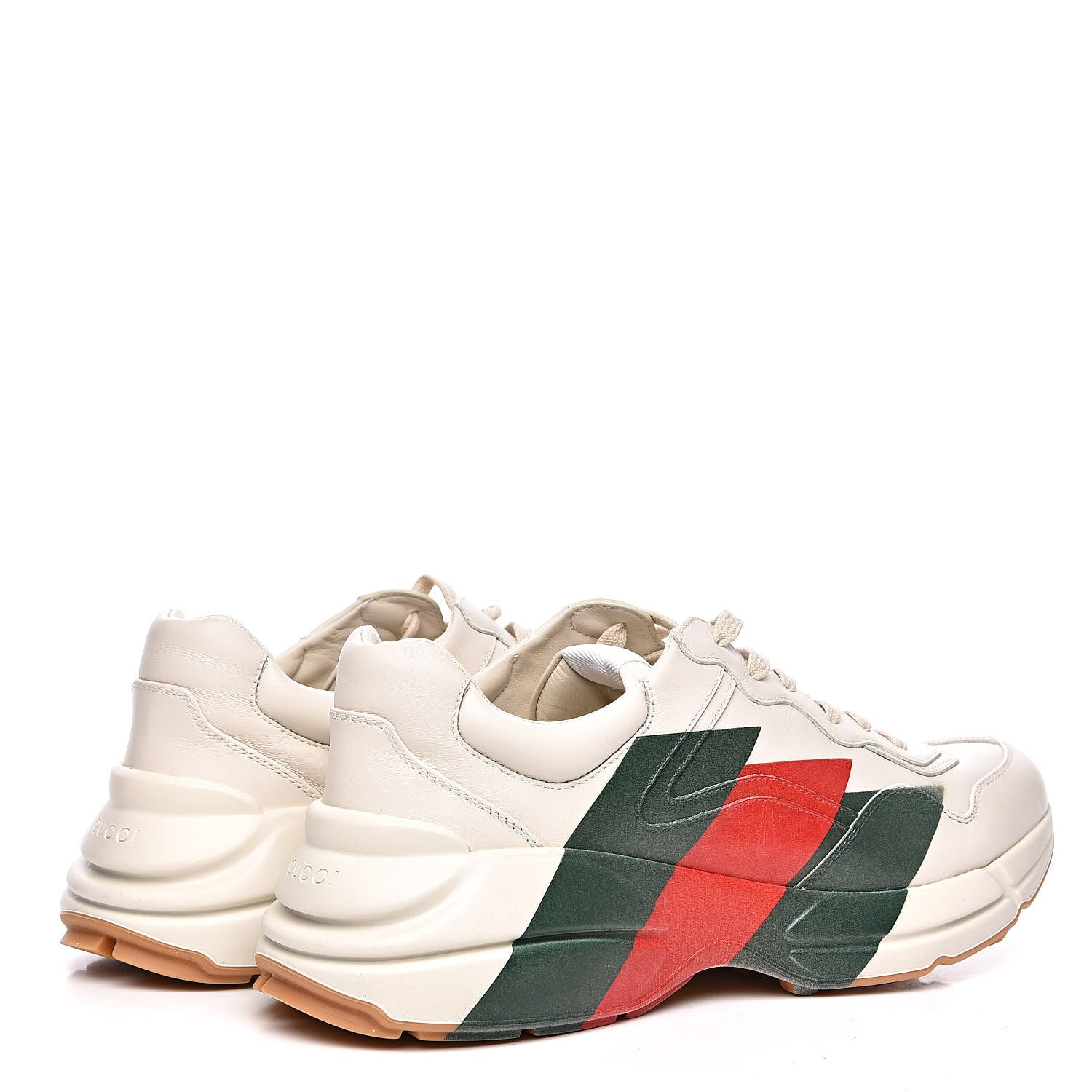 Gucci Calfskin Web Printed Mens Rhyton Sneakers 12.5 Mystic White 4 of 9