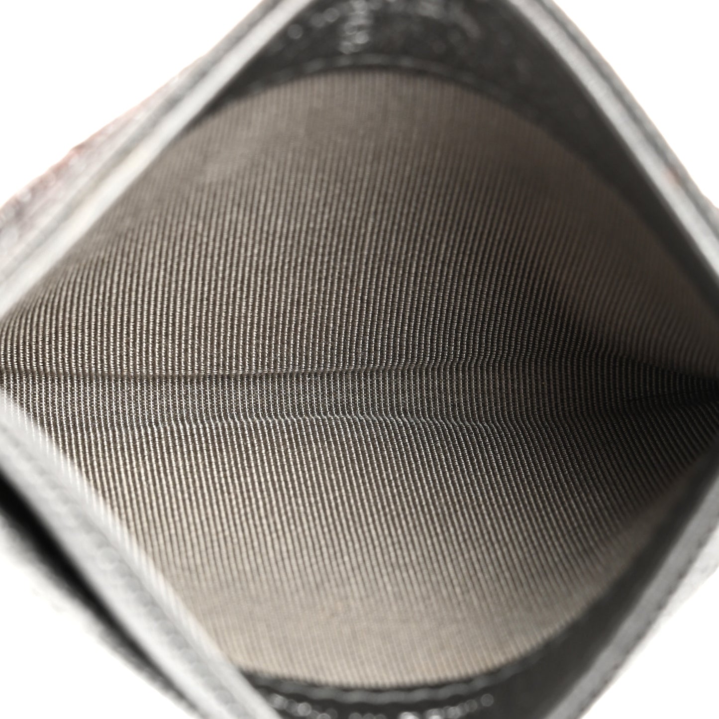 Metallic Calfskin Pixel Effect Card Holder Dark Silver