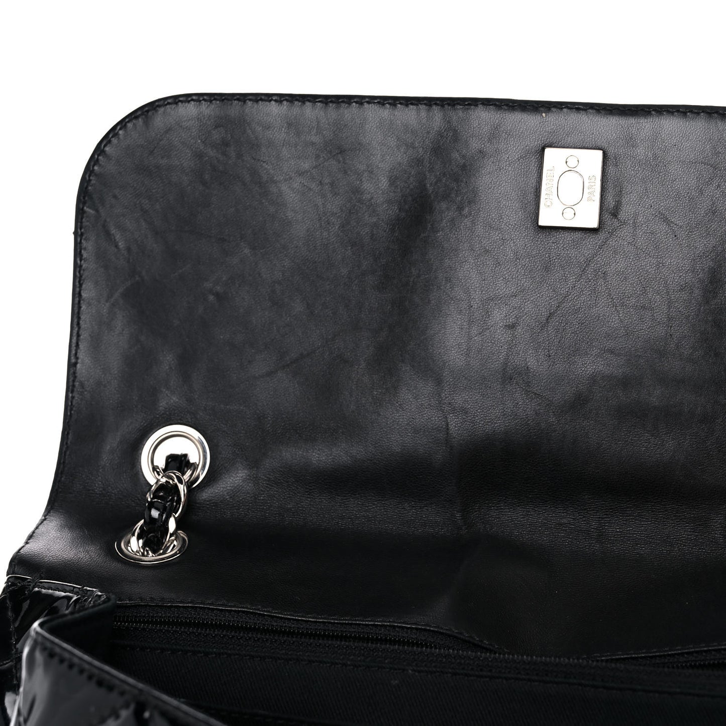 Vinyl Quilted In the Business Flap Bag Black