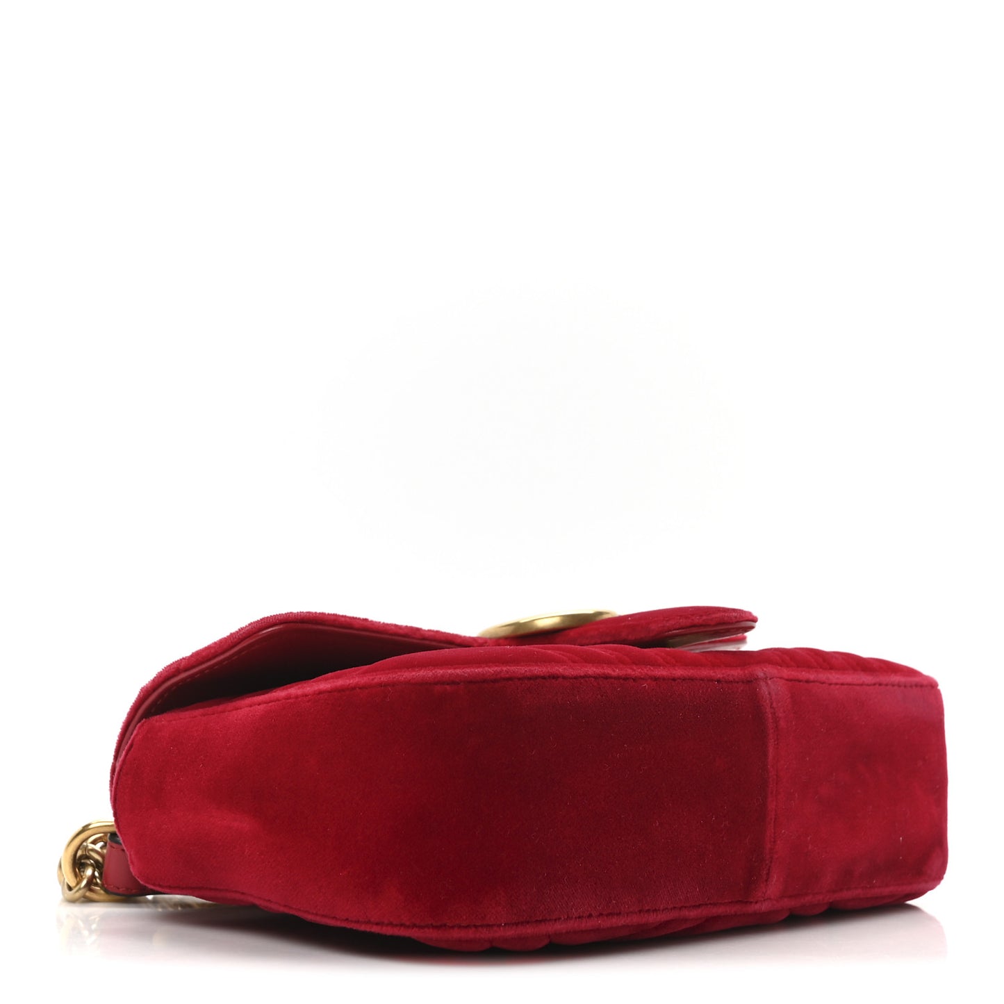 Velvet Matelasse Mini GG Marmont Shoulder Bag Hibiscus Red