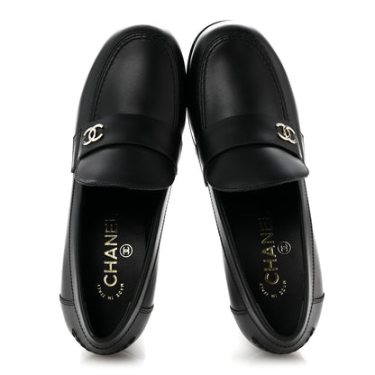 Chanel Calfskin CC Loafer Pumps 38 Black 2 of 10