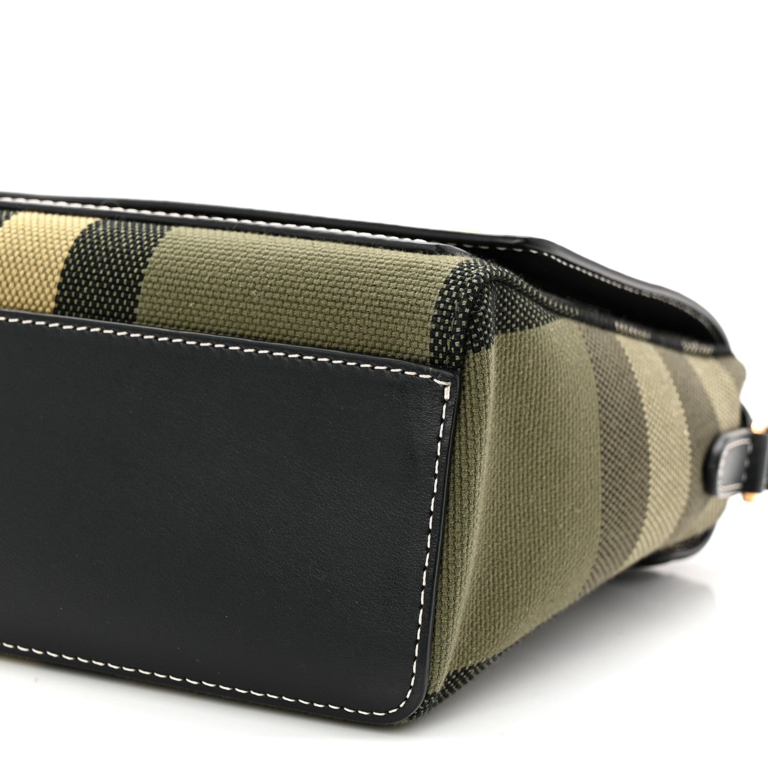 Burberry Calfskin Tartan Note Crossbody Bag Military Green 9 of 10