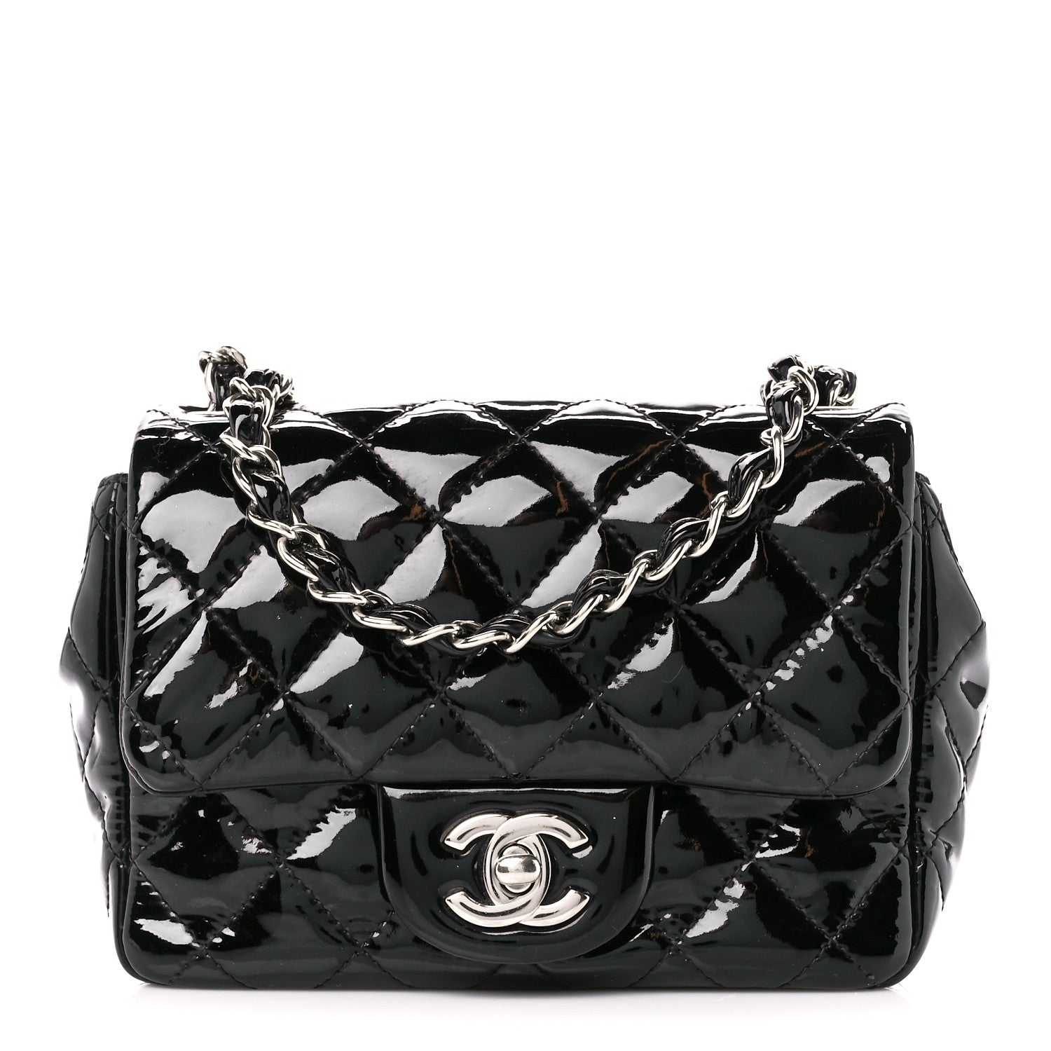 Chanel Patent Calfskin Quilted Mini Square Flap Black 1 of 11