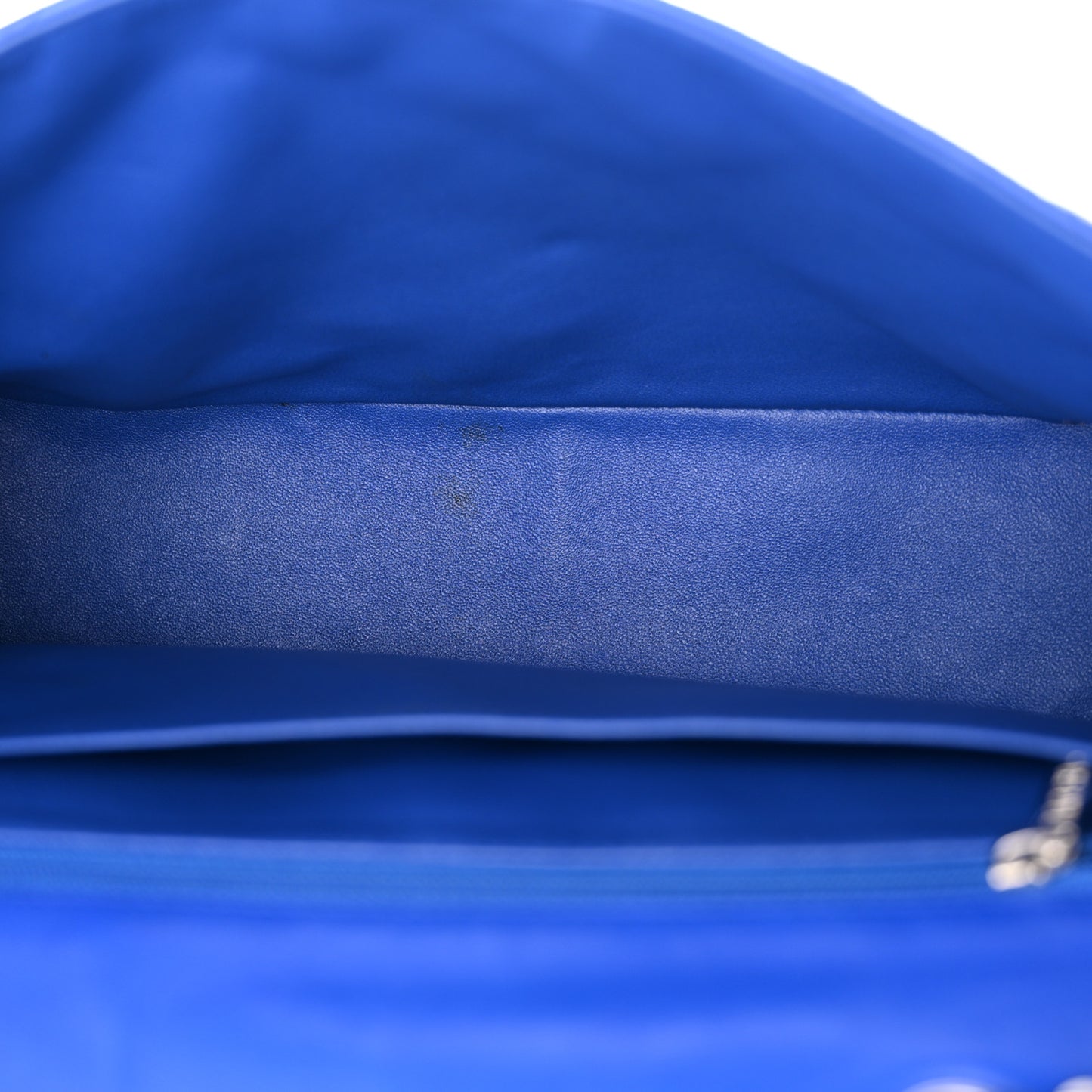 Lambskin Quilted Jumbo Single Flap Blue