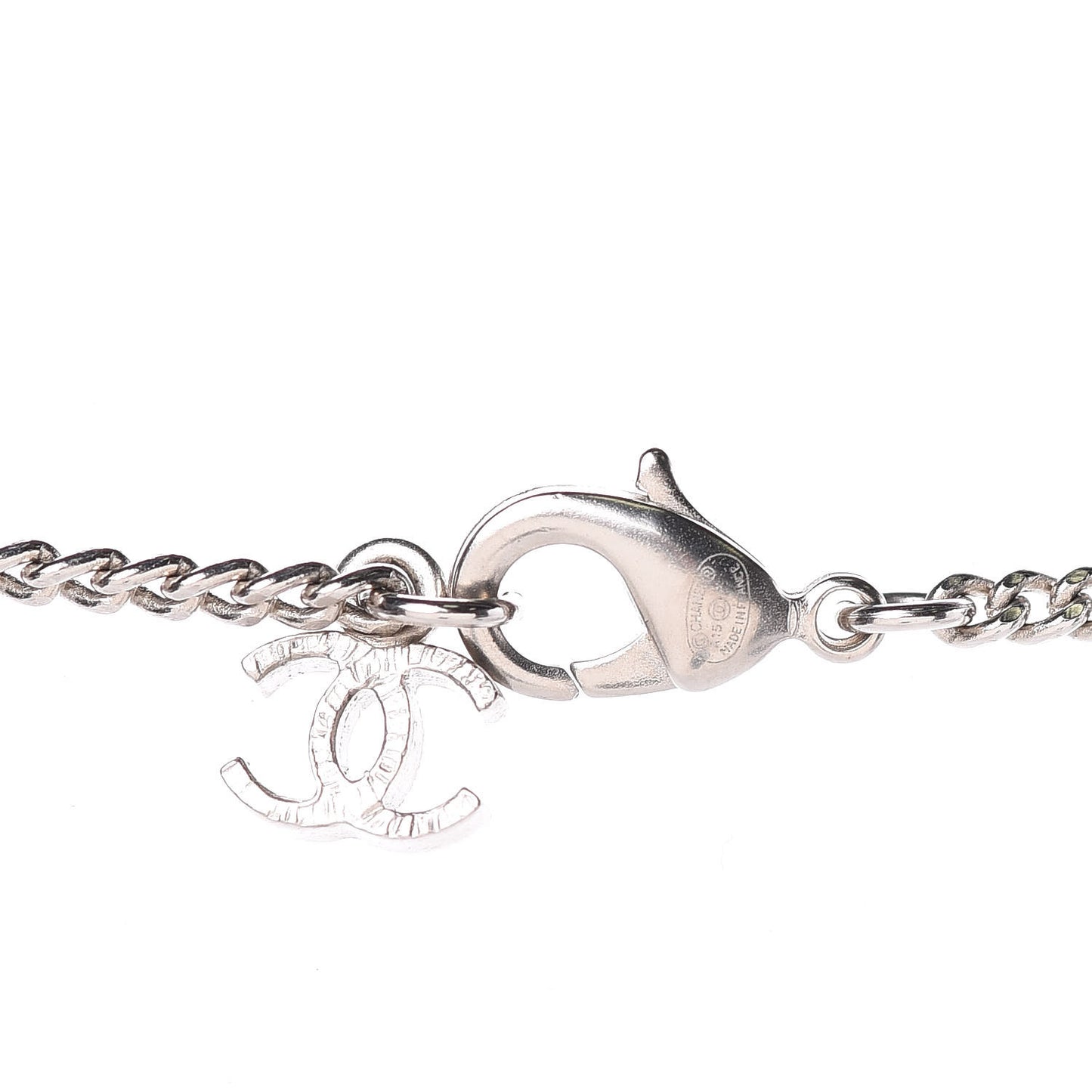 Crystal Baguette CC Necklace Blue