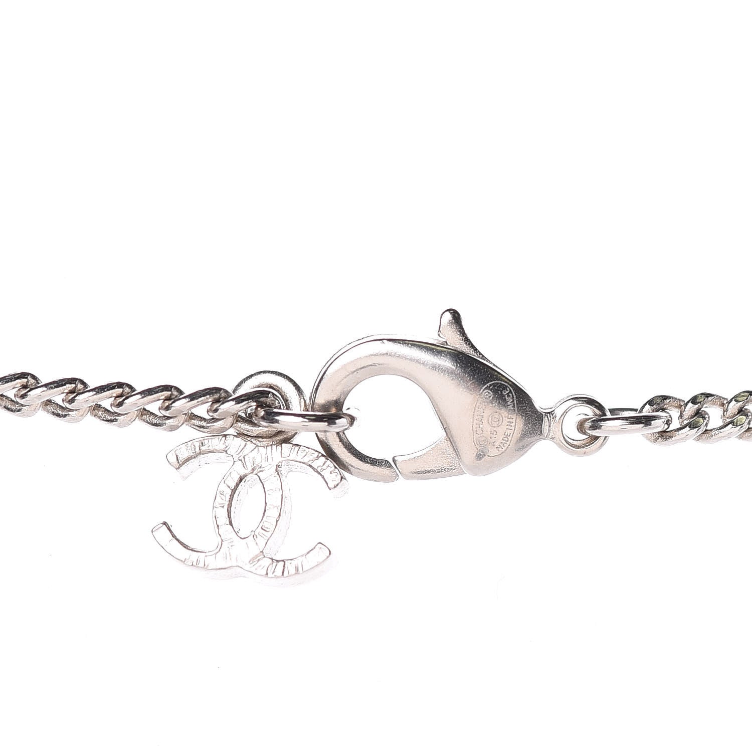 Chanel Crystal Baguette CC Necklace Blue 4 of 6