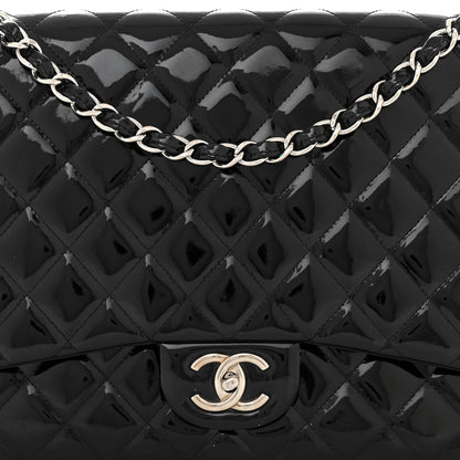 Chanel Patent Quilted Maxi Double Flap Black 8 of 14