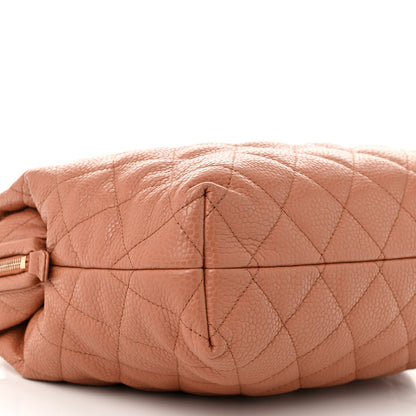 Chanel Shiny Caviar Quilted Large Bowling Bag Brown 9 of 10