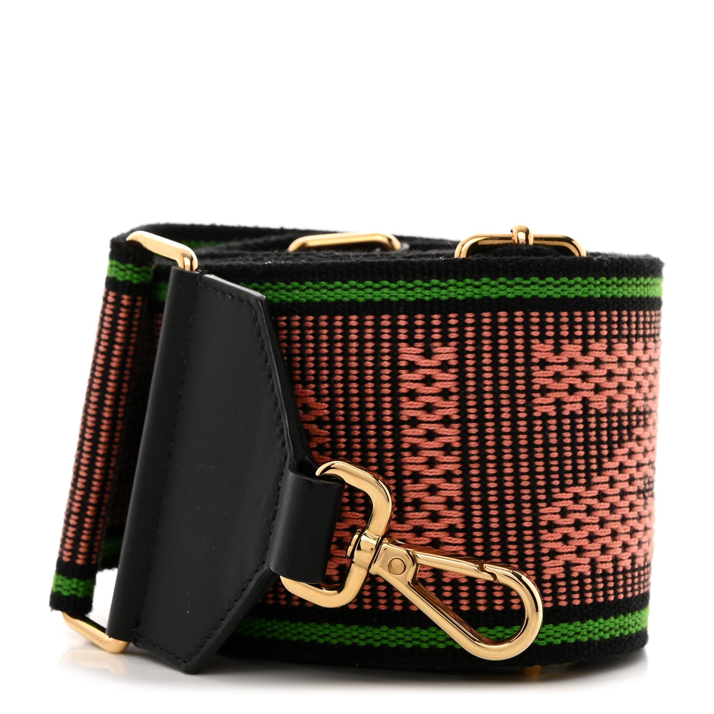 Cannete Ribbon Poly Vitello Century Logo Adjustable Strap You Coral Green