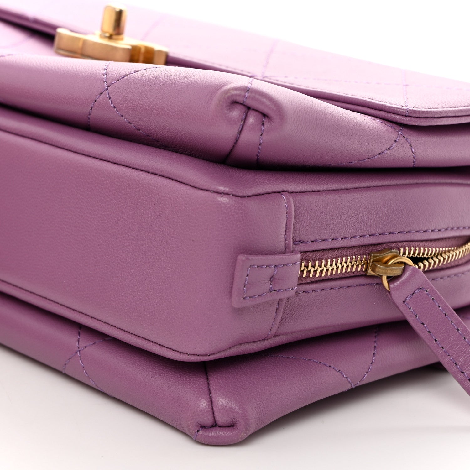 Chanel Lambskin Sleek And Chic Flap Purple 10 of 10