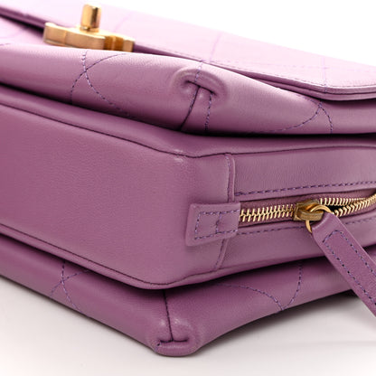 Chanel Lambskin Sleek And Chic Flap Purple 10 of 10