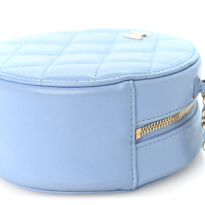 Chanel Lambskin Quilted Round Clutch With Chain Light Blue 10 of 11