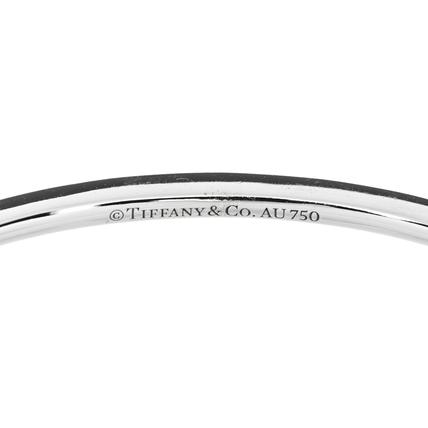 Tiffany 18K White Gold Blue Sapphire Metro Bangle Bracelet 3 of 4