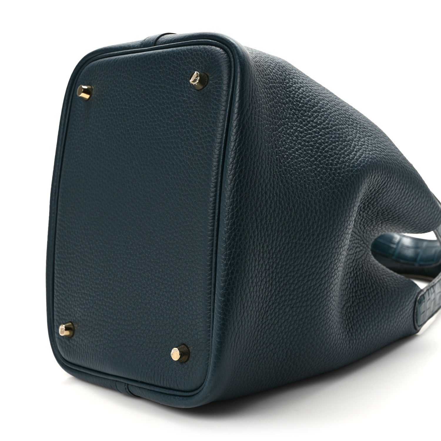 Hermes Taurillon Clemence Matte Alligator Picotin Lock Touch 22 MM Vert Bosphore 8 of 9