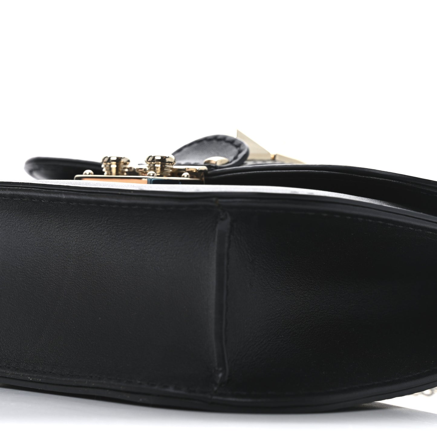 Vitello Small Glam Lock Rockstud Flap Black