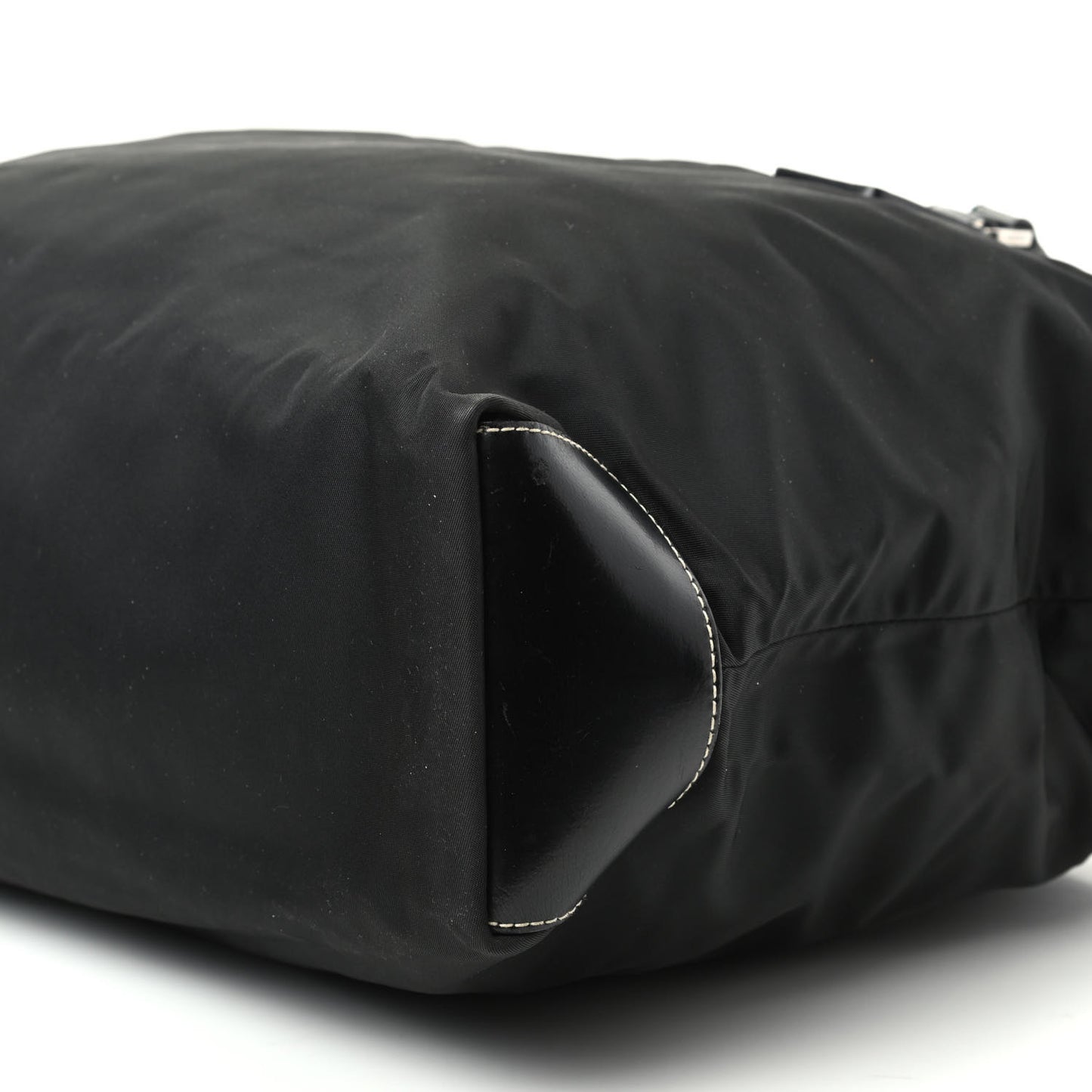 Tessuto Nylon Calfskin Tote Black