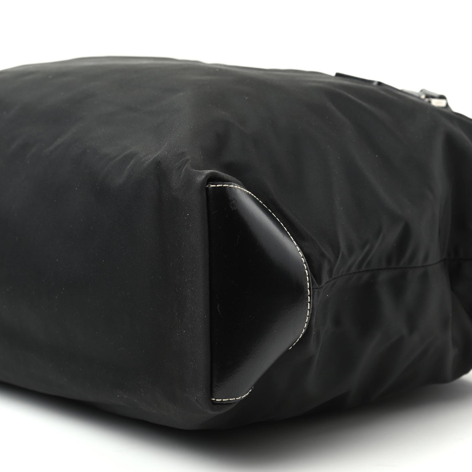 Prada Tessuto Nylon Calfskin Tote Black 7 of 9